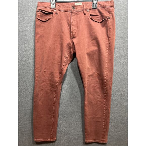 Todd Snyder Slim Fit Stretch 5-Pocket Jeans Cotton Blend Rust Red Men Size 36x32 - Picture 2 of 10